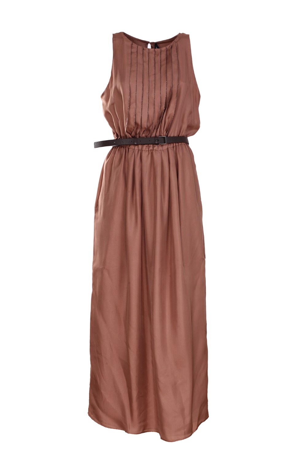 shop FABIANA FILIPPI  Abito: Fabiana Filippi abito in garza di seta.
Senza maniche.
Dettagli brillanti.
Cintura in pelle.
Composizione: 100% seta.
Made in Italy.. ABD222B741-I698 2170 number 7623145